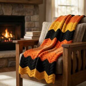 Vintage Looking Orange Afghan
